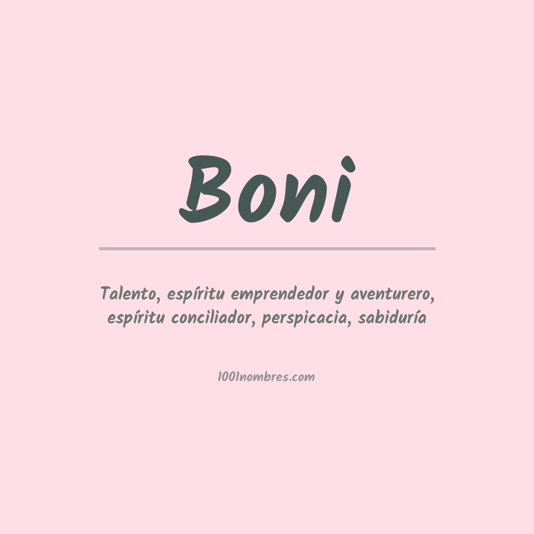 Significado del nombre Boni