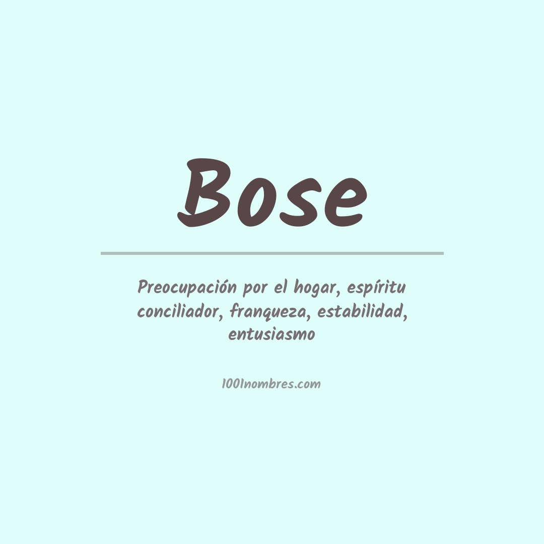 Significado del nombre Bose