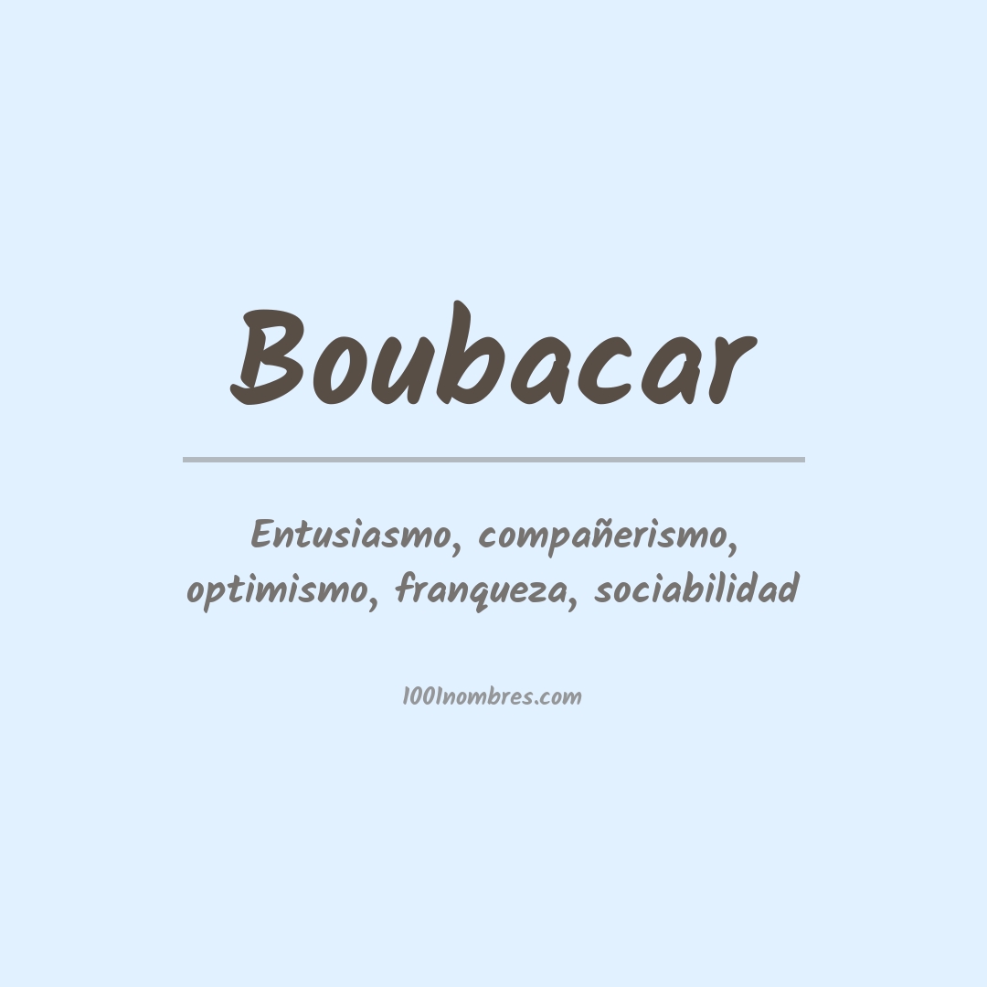 Significado del nombre Boubacar