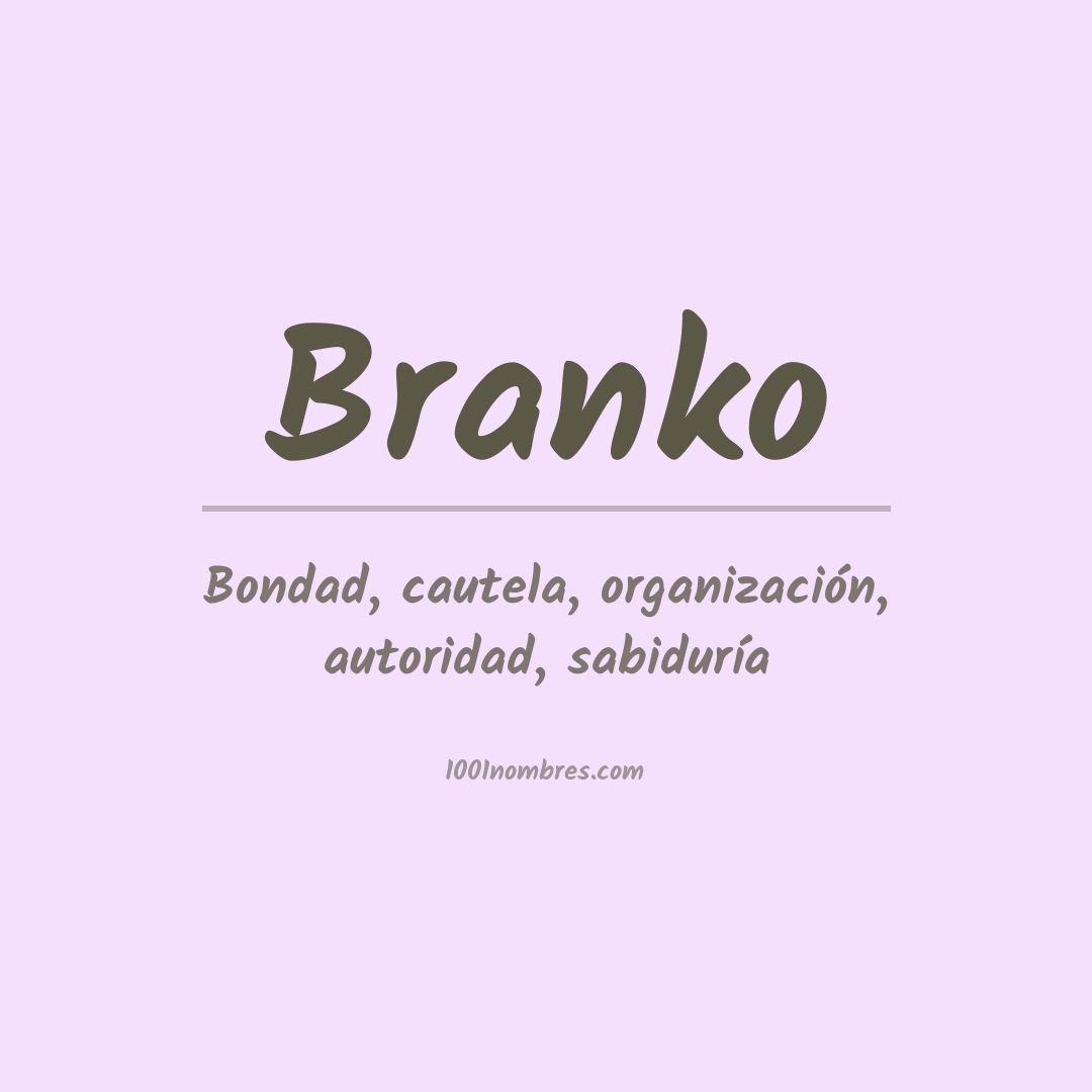 Significado del nombre Branko Significado del nombre Branko