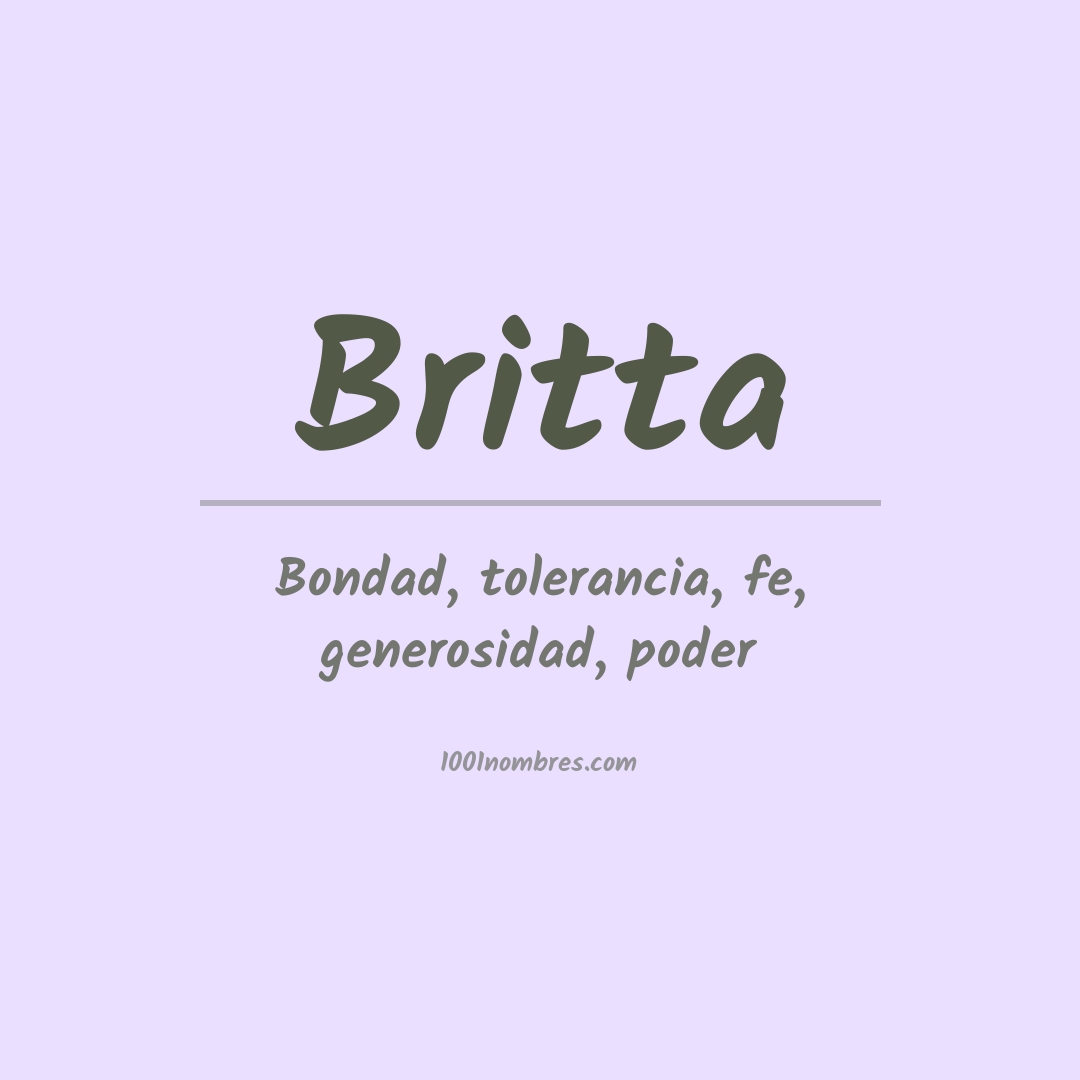 Significado del nombre Britta
