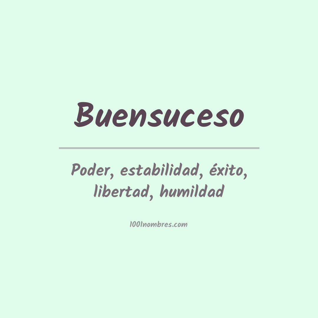 Significado del nombre Buensuceso Significado del nombre Buensuceso