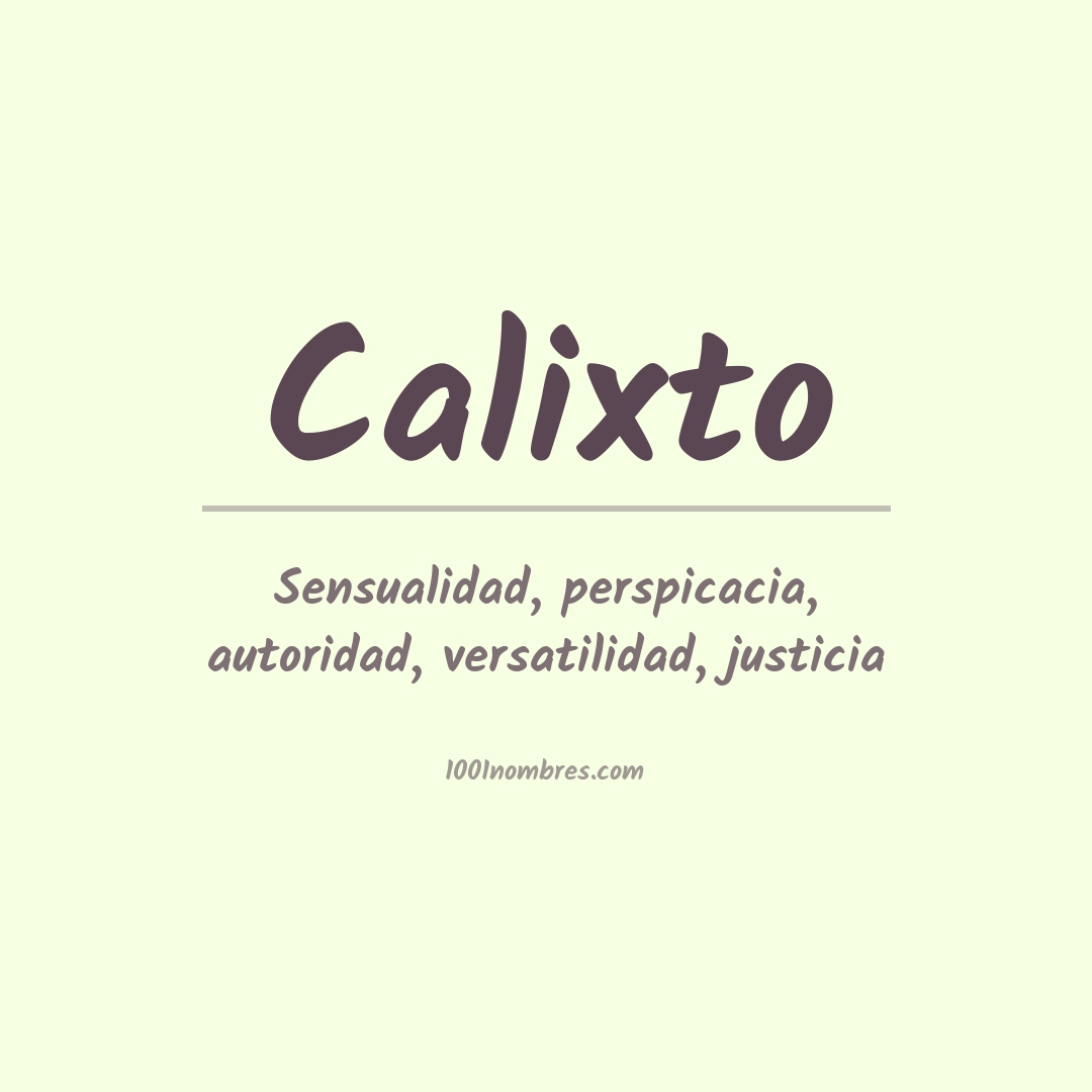 Significado del nombre Calixto