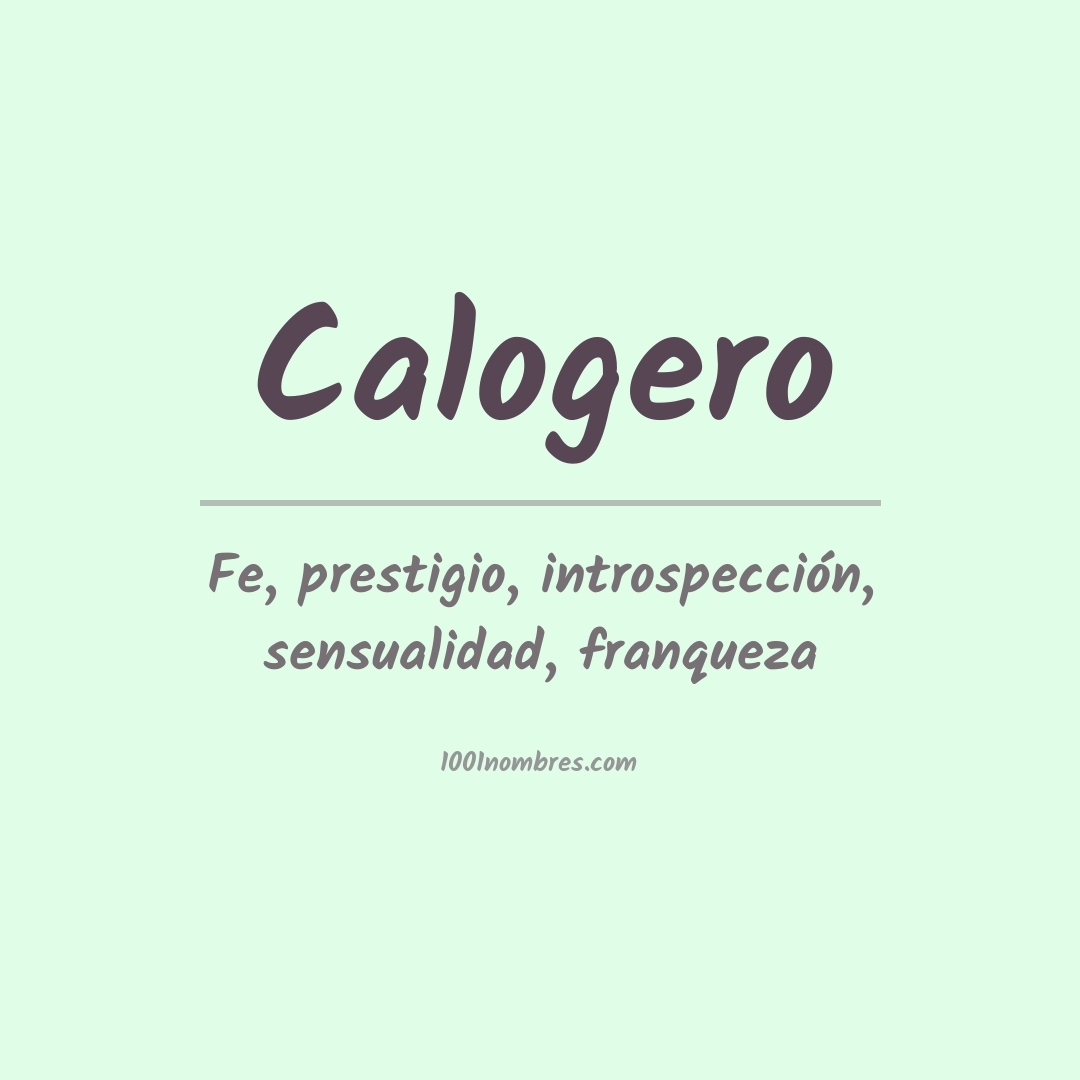 Significado del nombre Calogero
