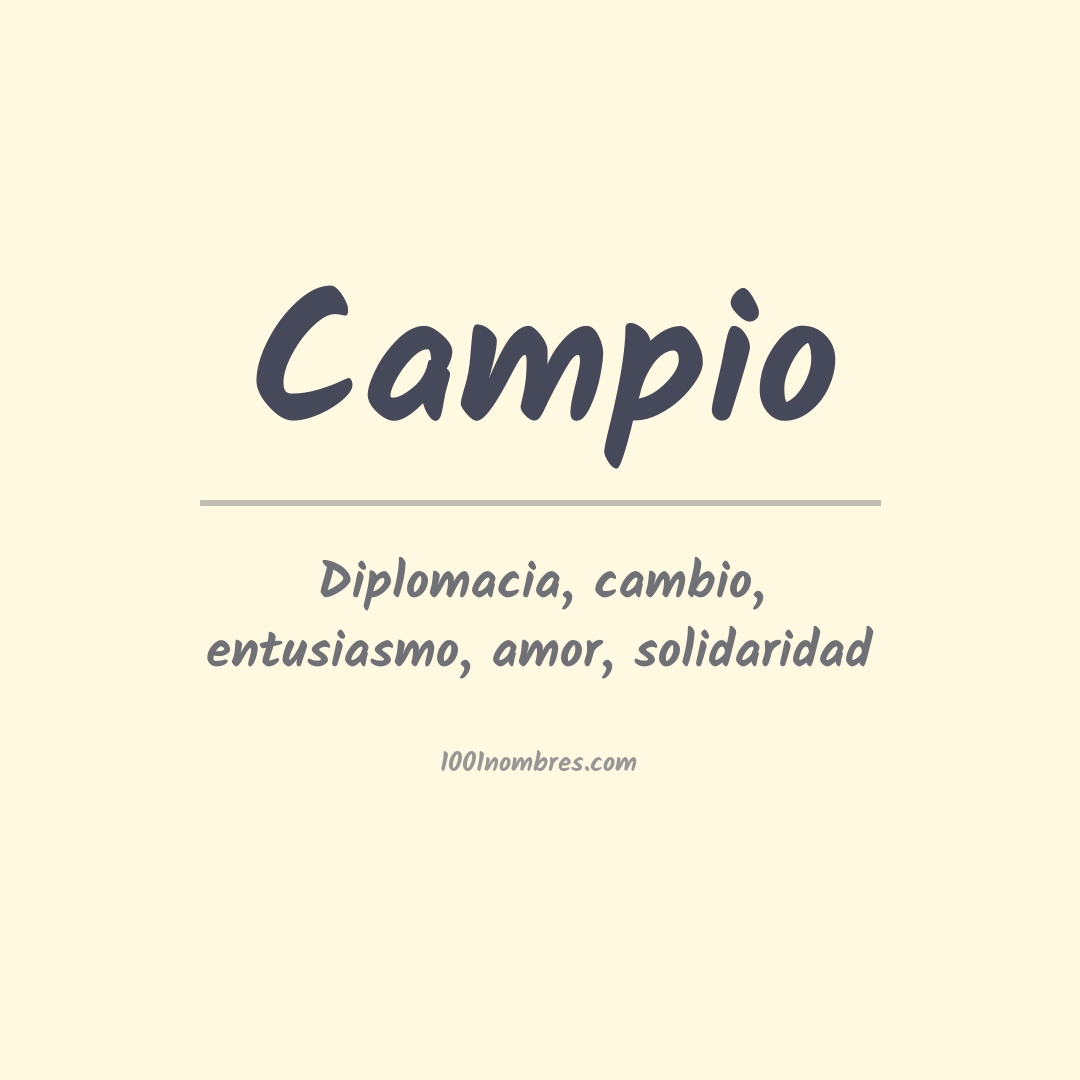Significado Del Nombre Campio