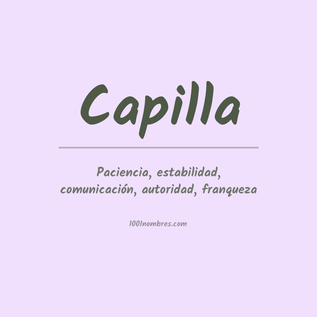 Significado del nombre Capilla