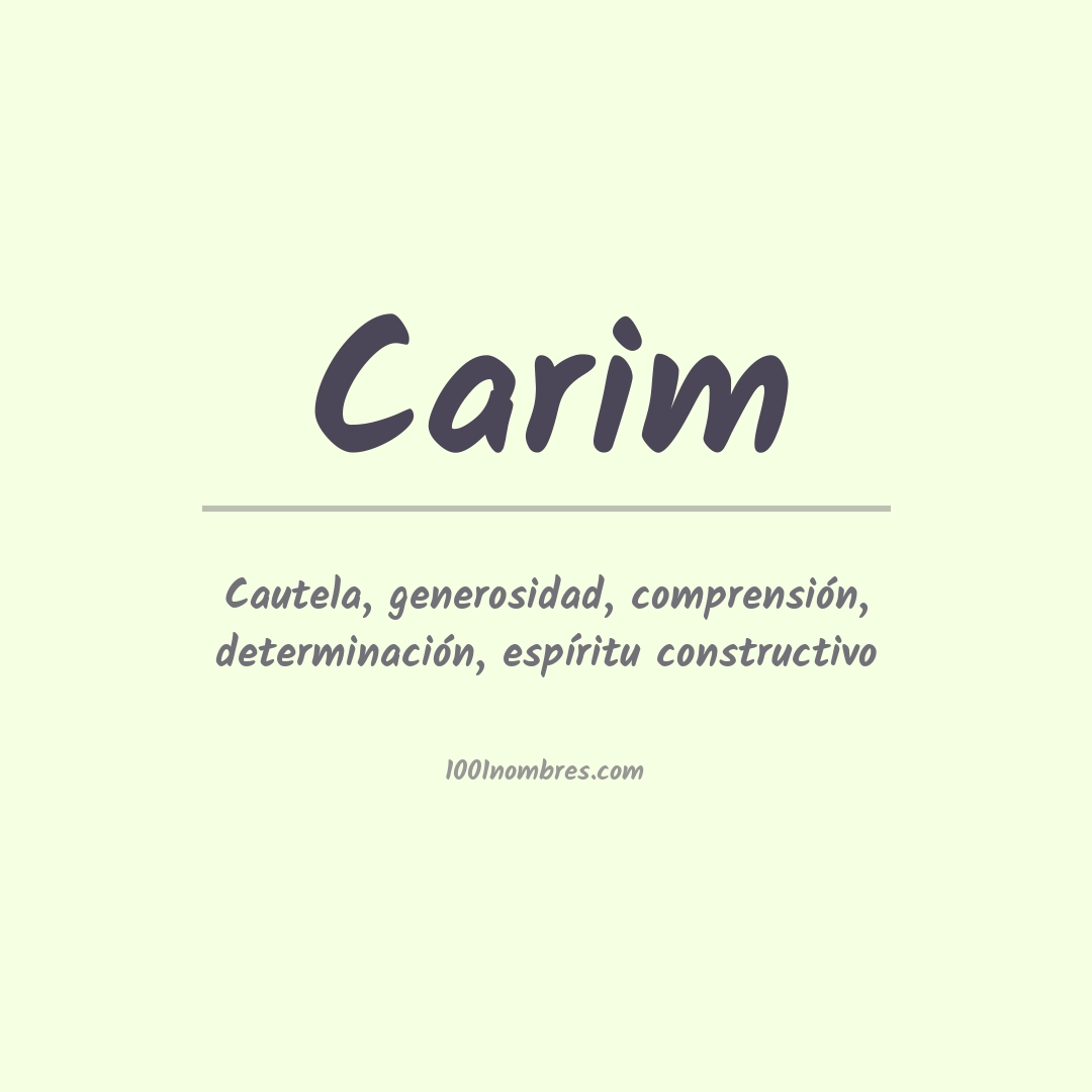 Significado del nombre Carim