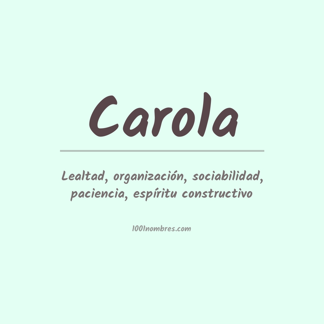 Significado del nombre Carola