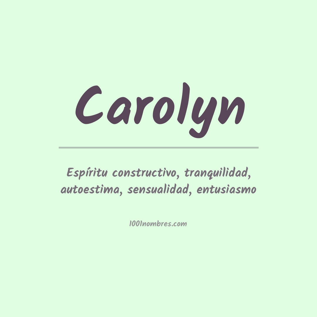 Significado del nombre Carolyn