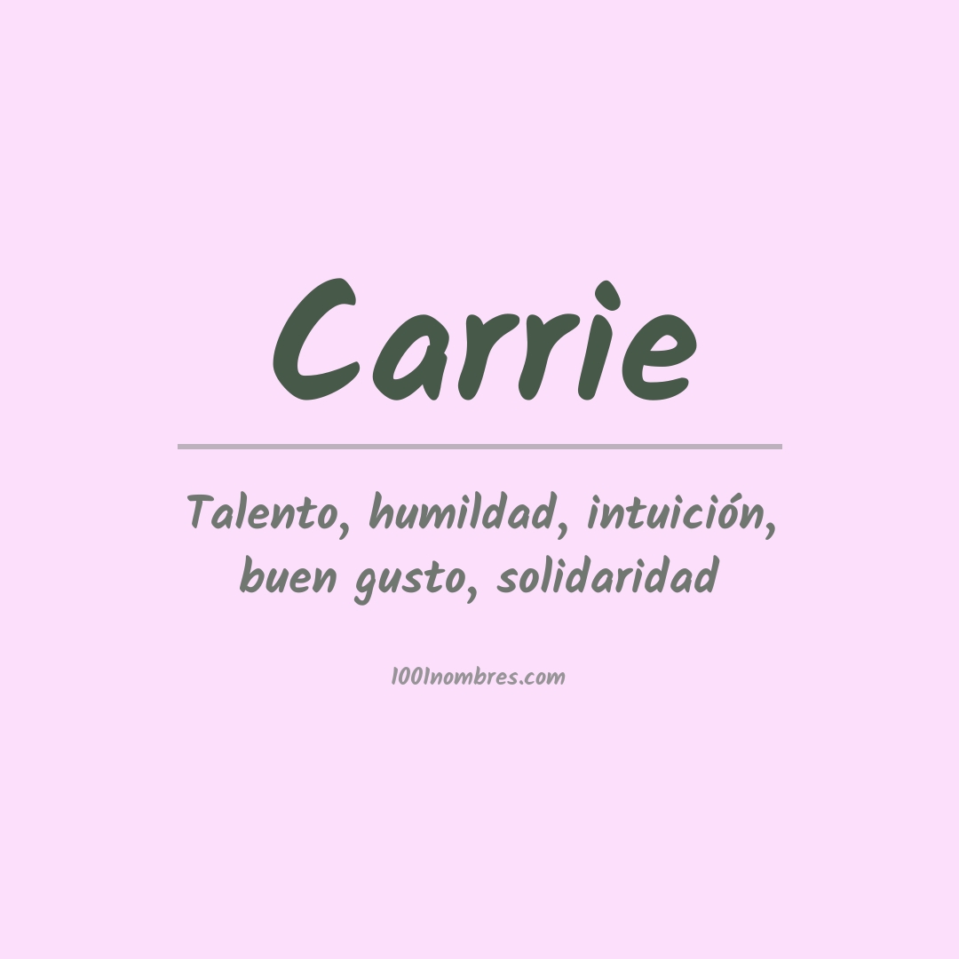 Significado del nombre Carrie