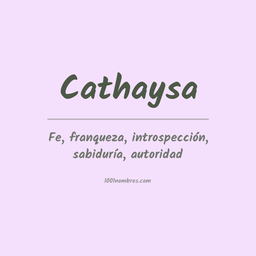 Significado del nombre Cathaysa Significado del nombre Cathaysa