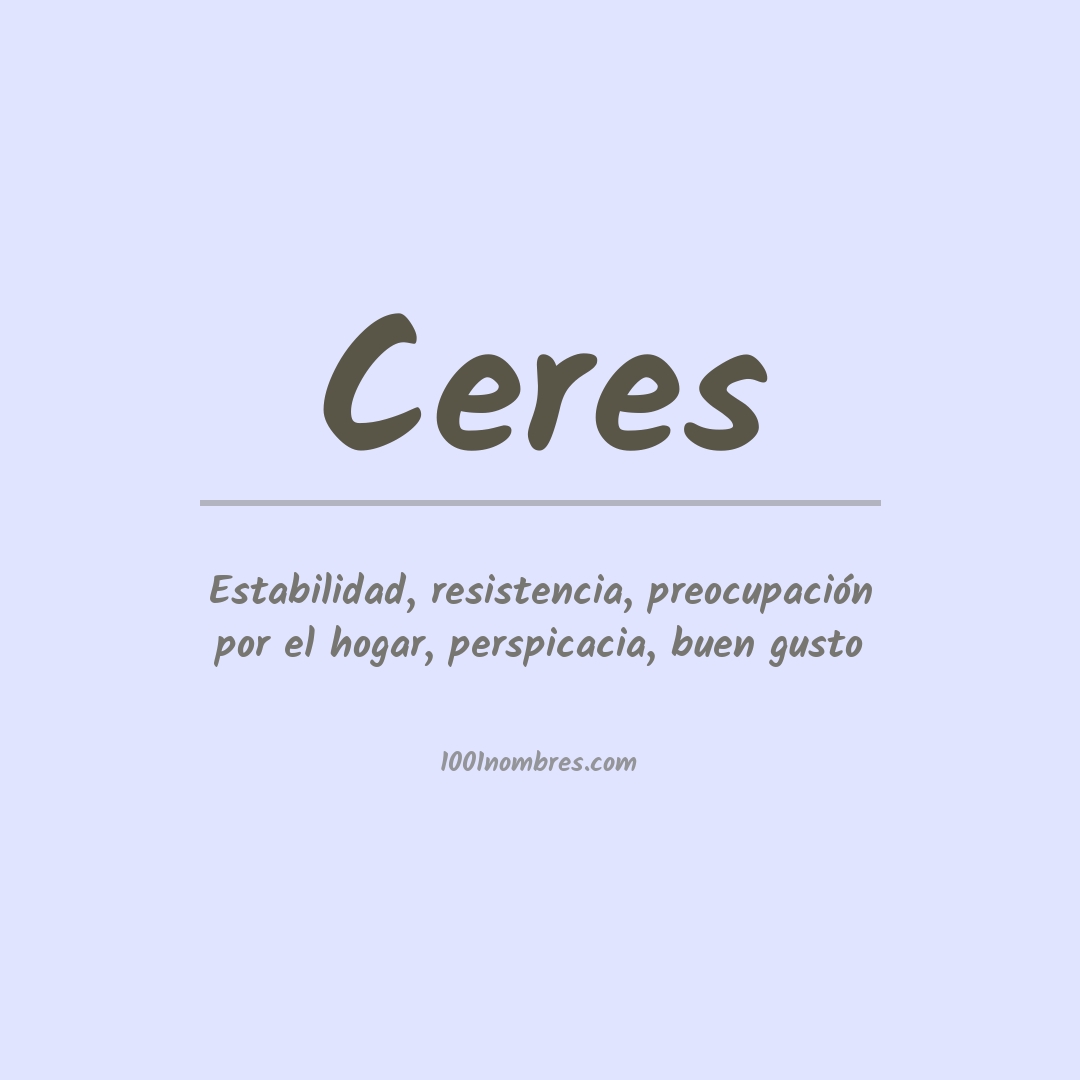 Significado del nombre Ceres