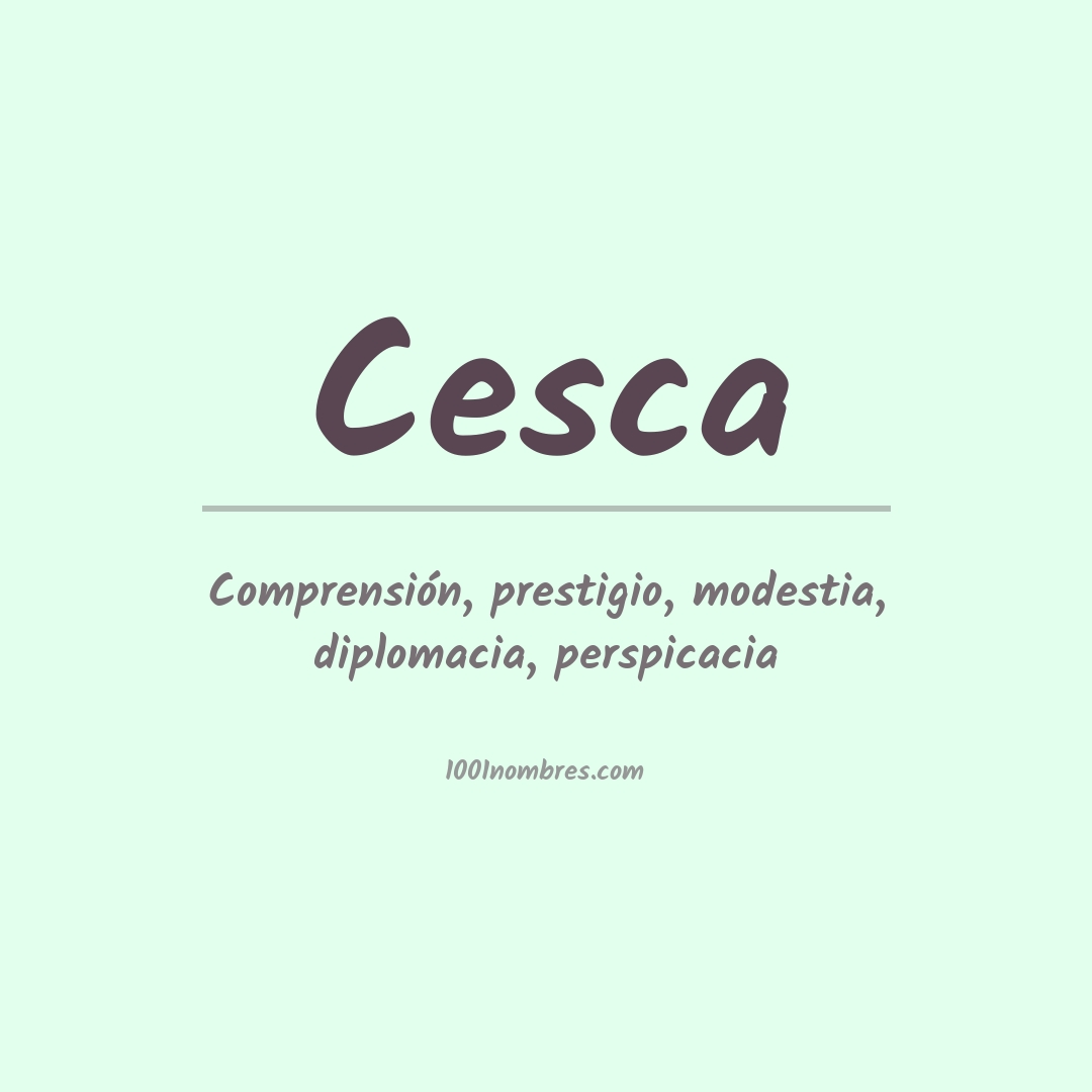 Significado del nombre Cesca