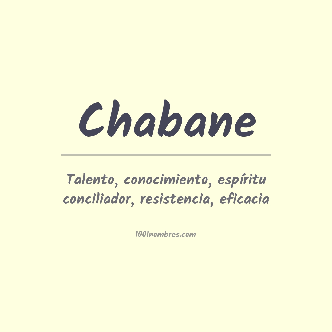 Significado del nombre Chabane