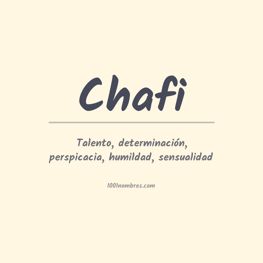 Significado del nombre Chafi