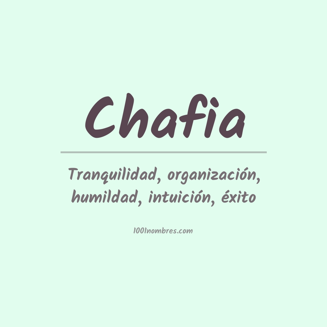 Significado del nombre Chafia