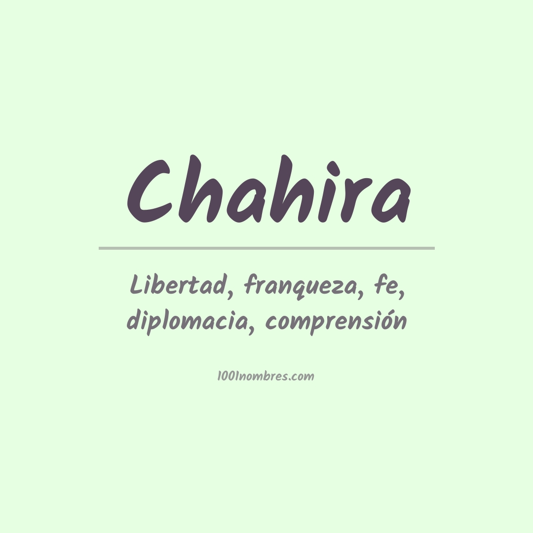 Significado del nombre Chahira Significado del nombre Chahira
