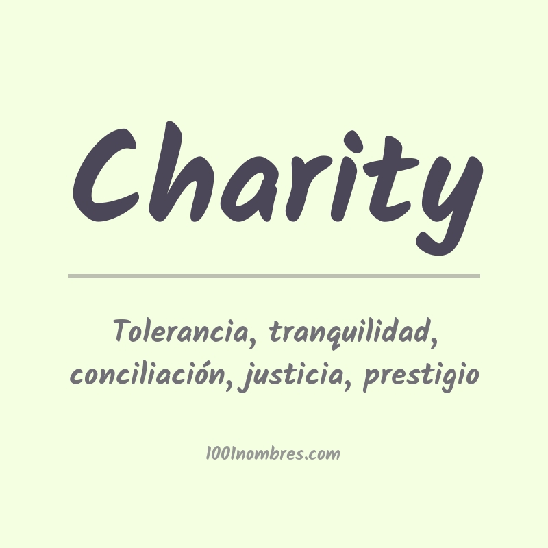 Significado del nombre Charity