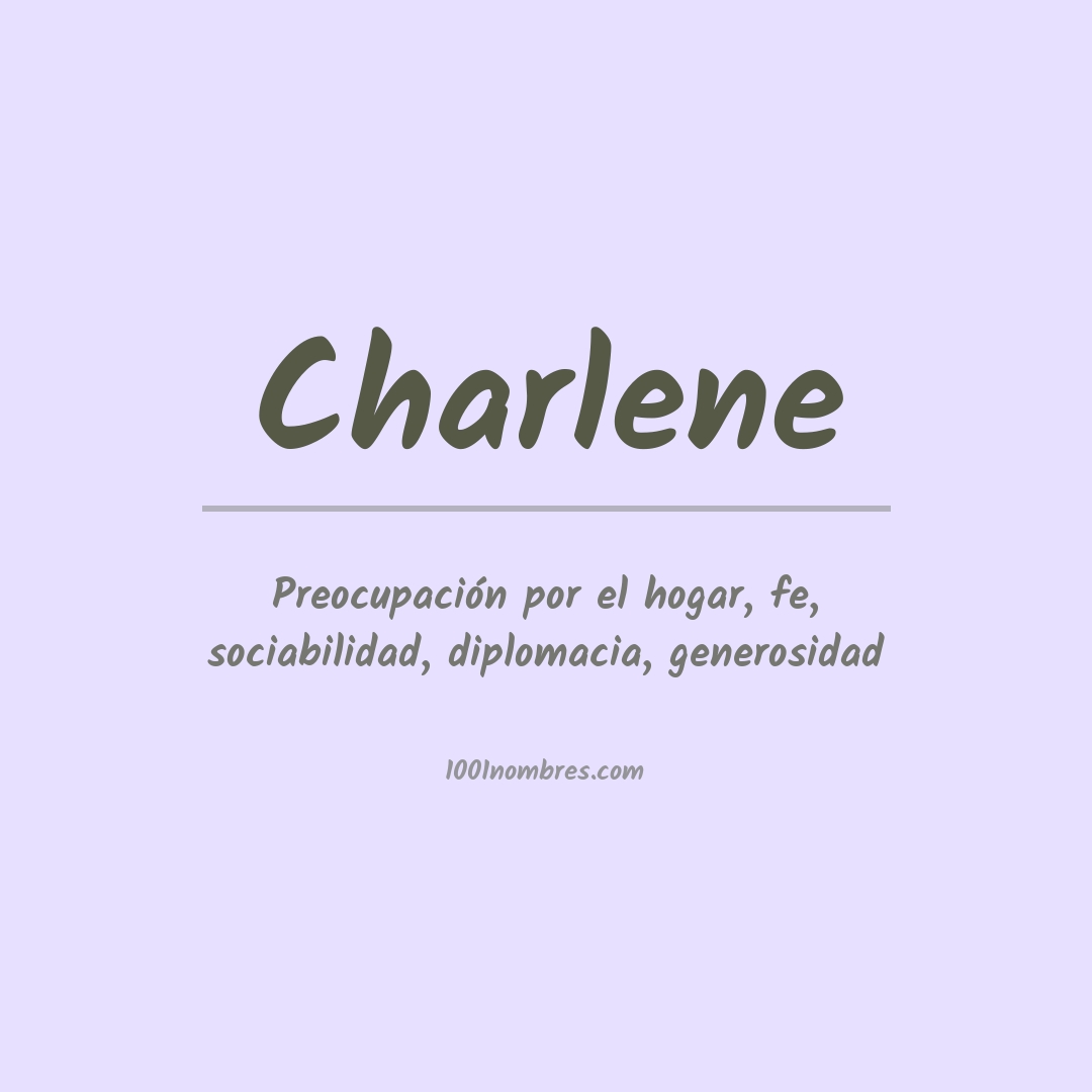 Significado del nombre Charlene