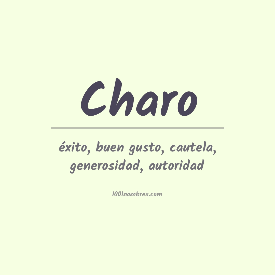 Significado del nombre Charo