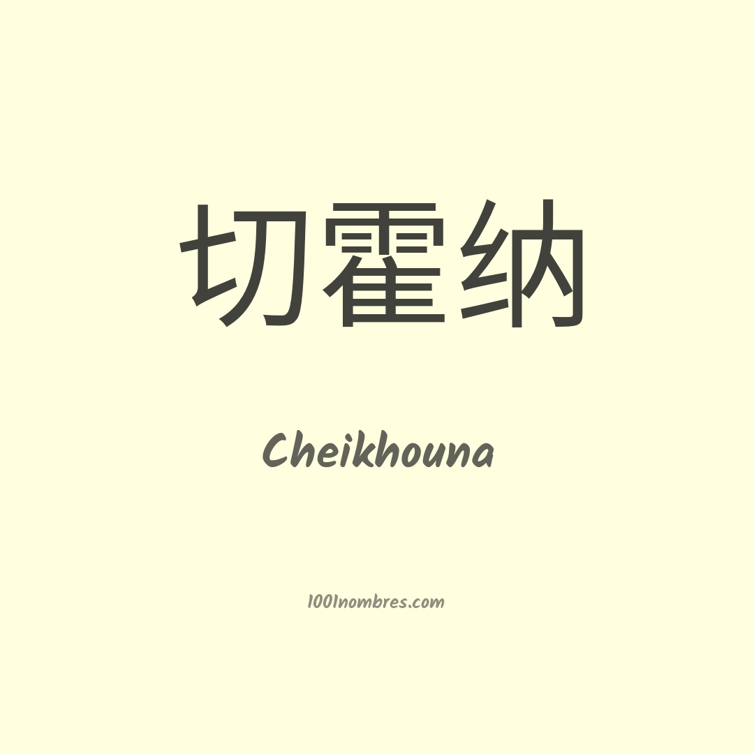 Cheikhouna en chino