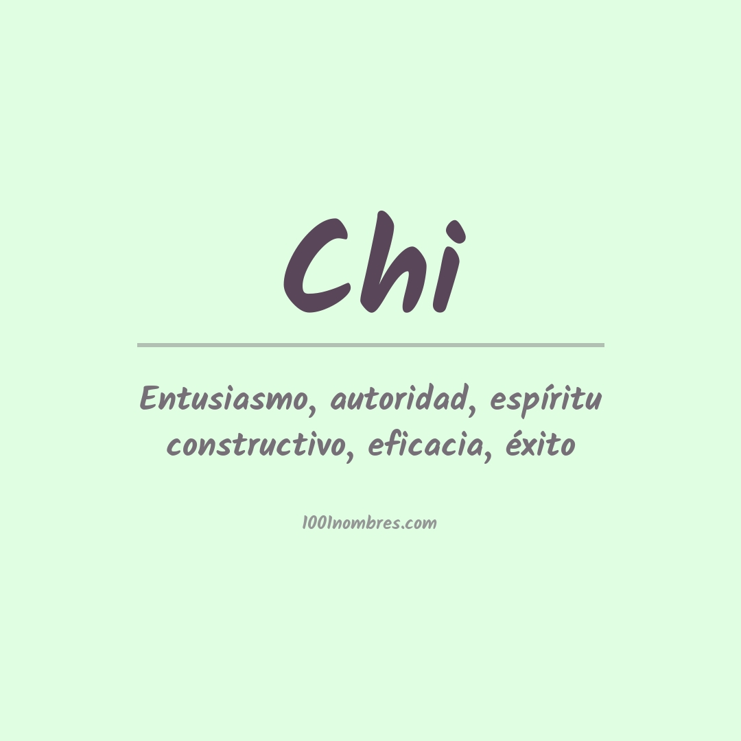 Significado del nombre Chi