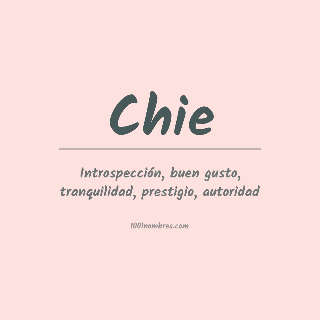 Significado del nombre Chie Significado del nombre Chie