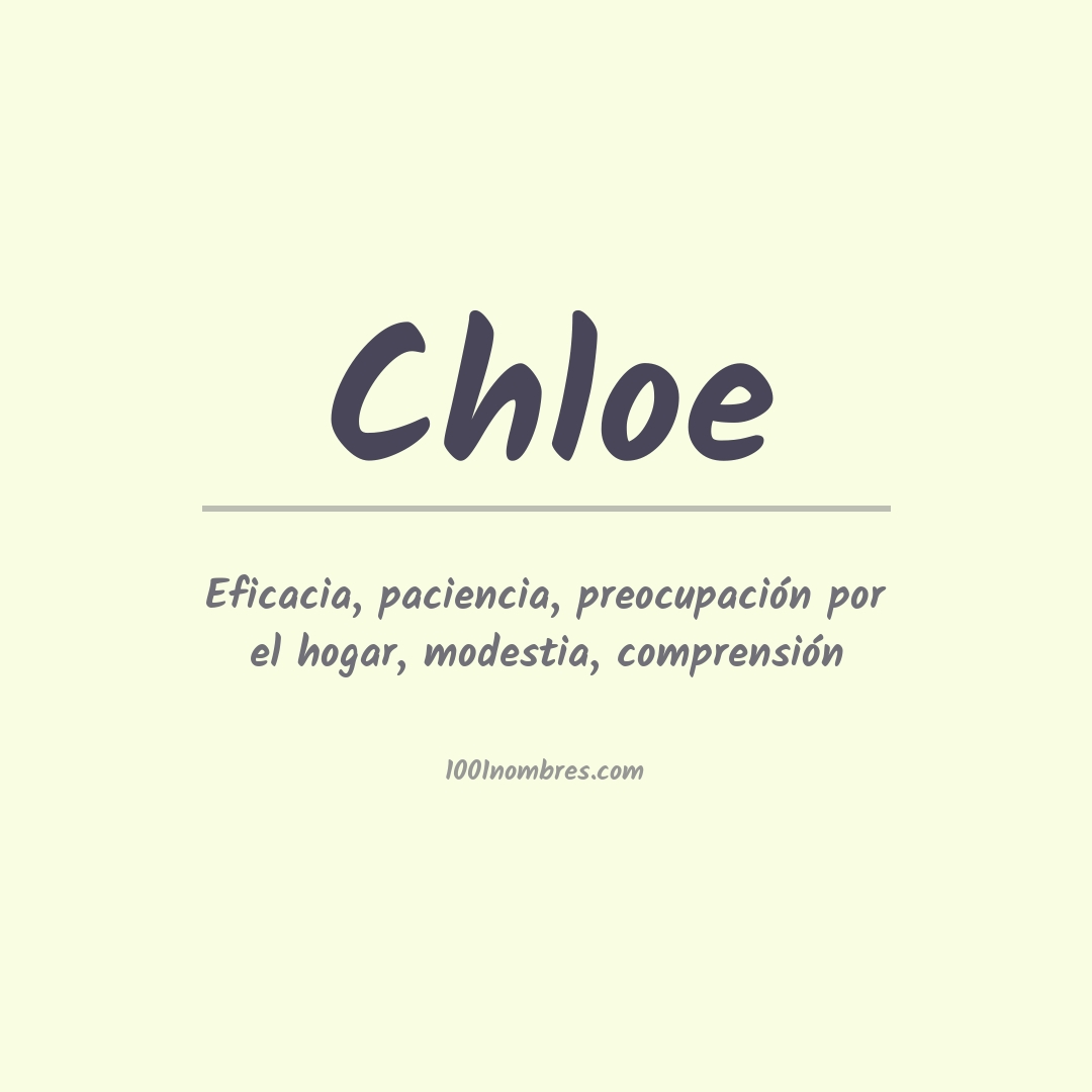 Significado del nombre Chloe