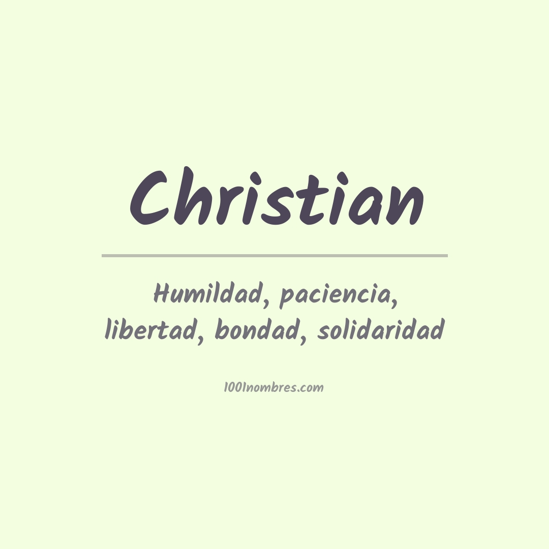 Significado del nombre Christian