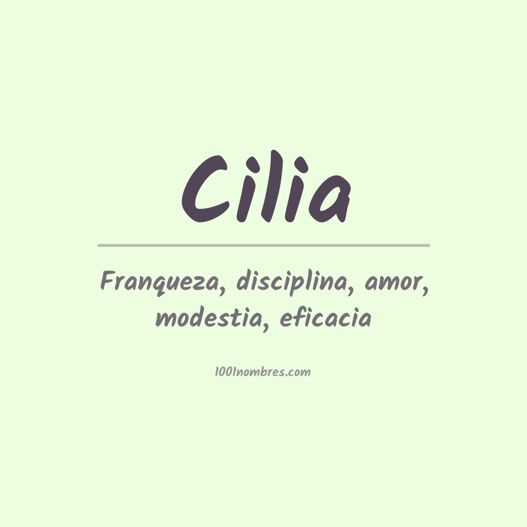 Significado del nombre Cilia