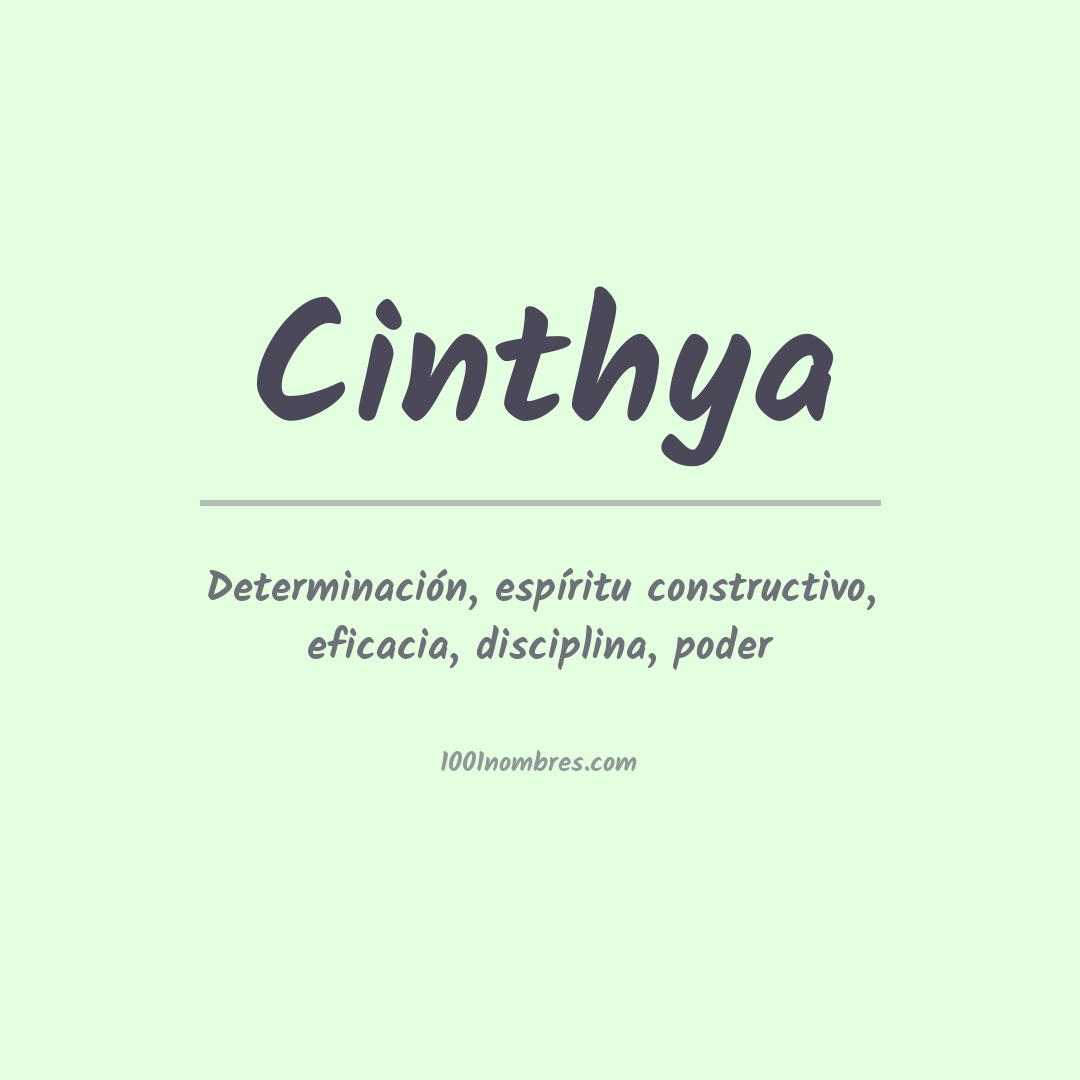 Significado del nombre Cinthya