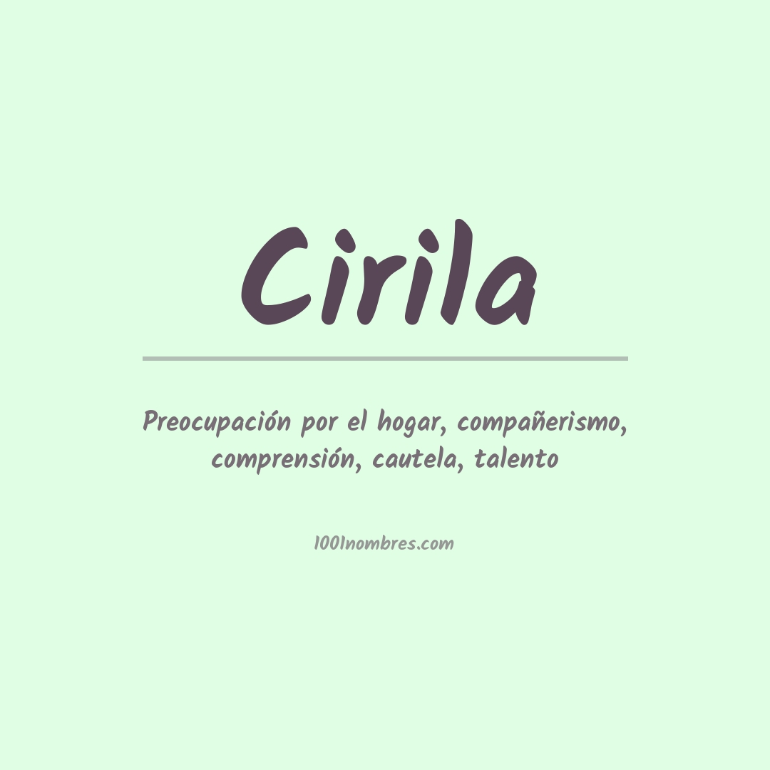 Significado del nombre Cirila