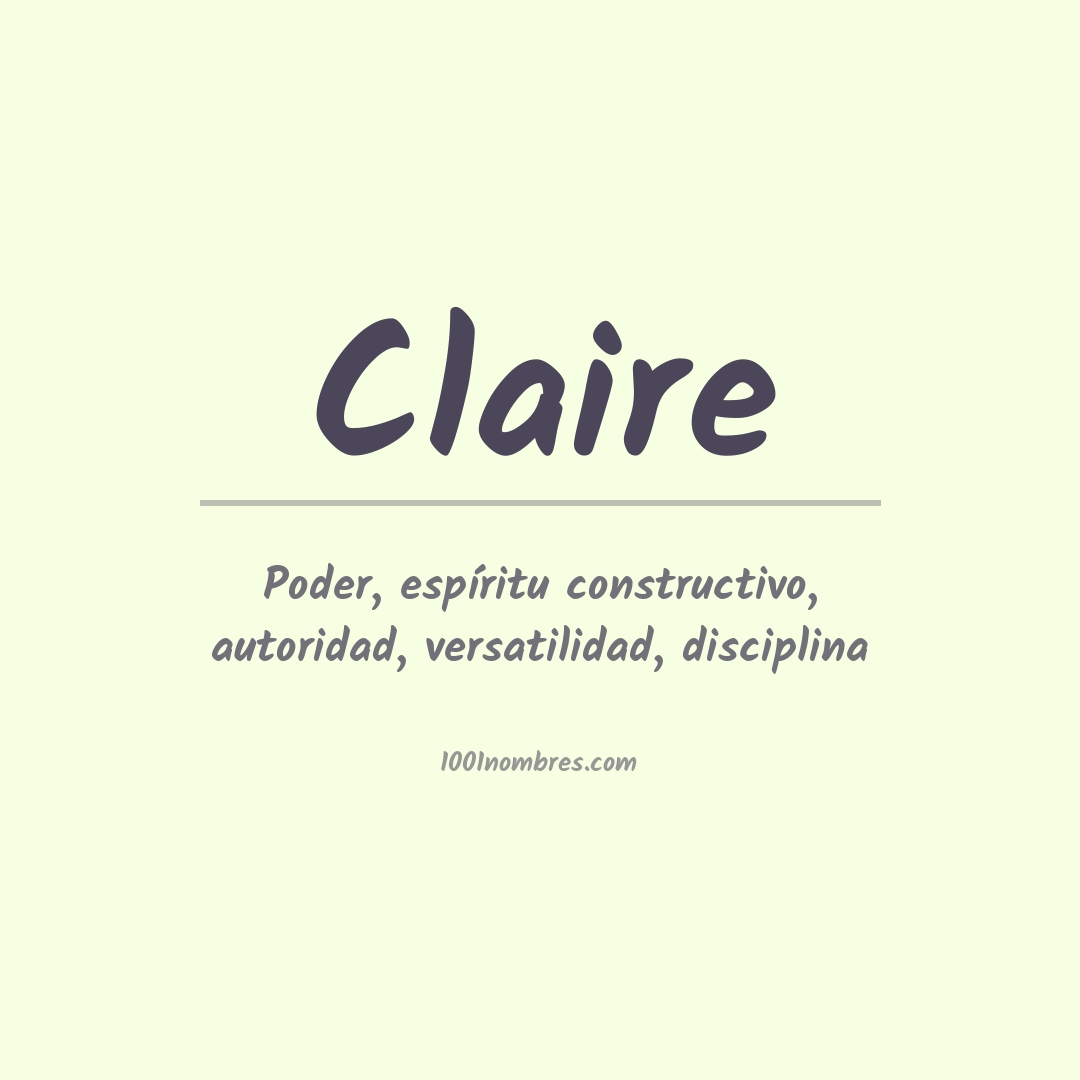 Significado del nombre Claire