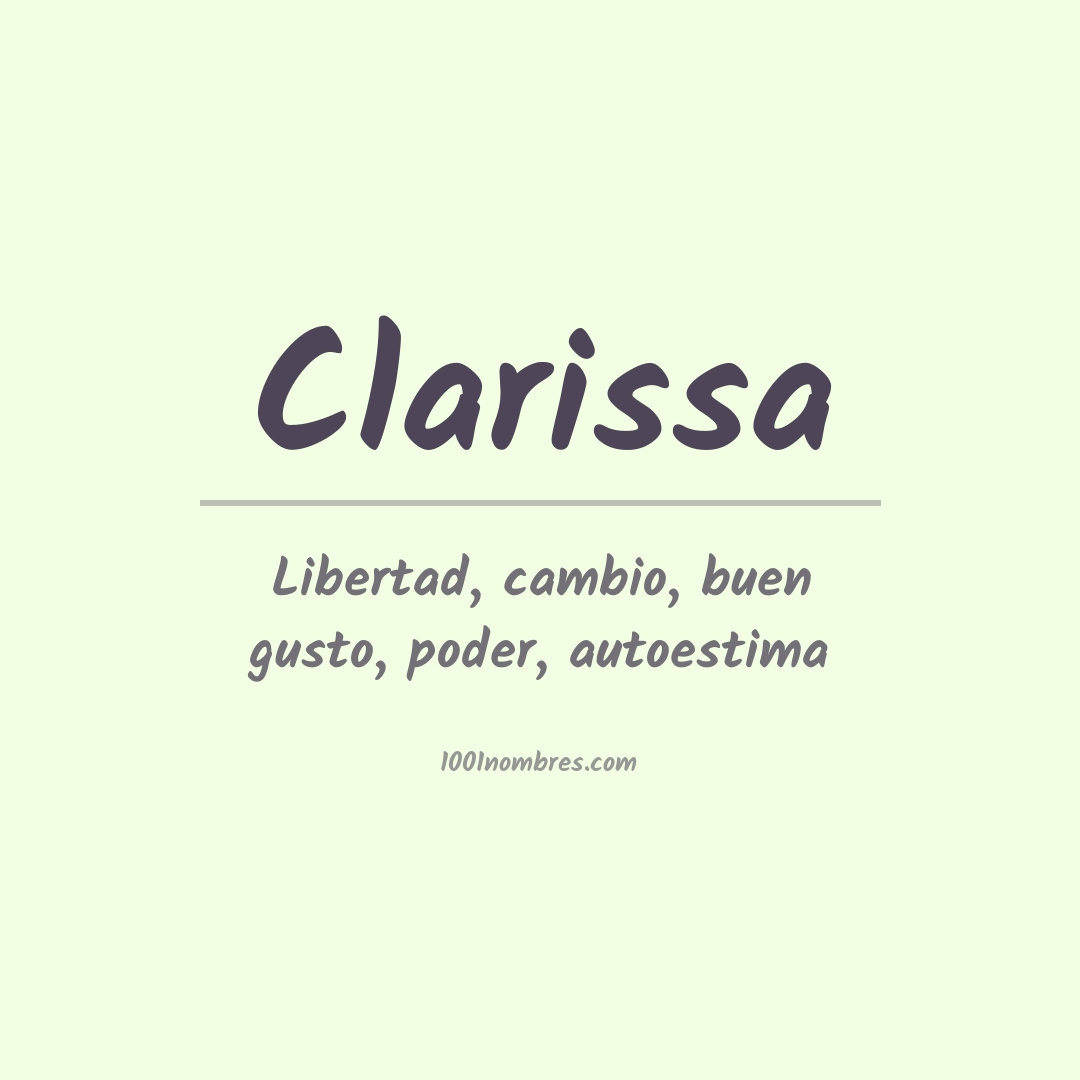 Significado del nombre Clarissa