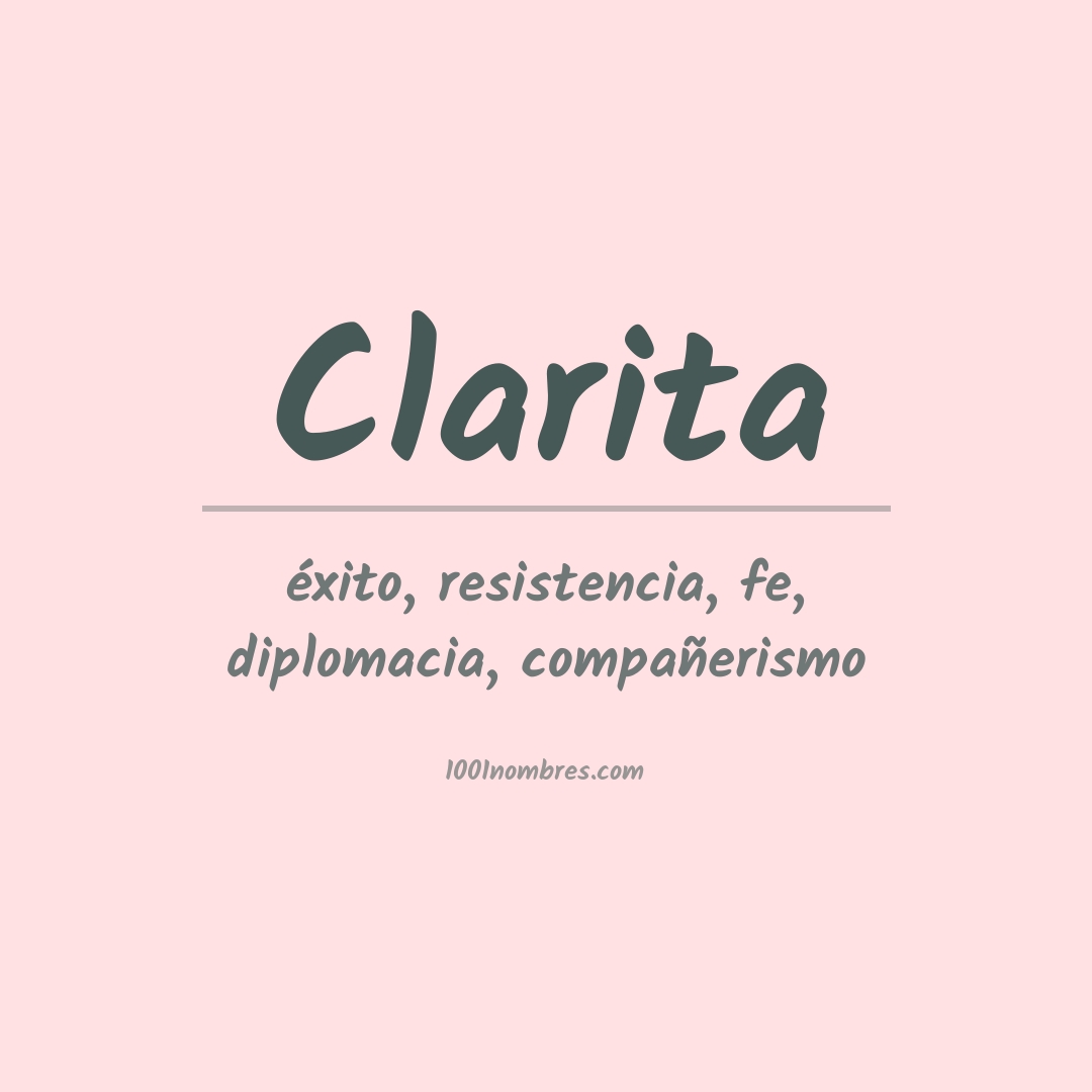 Significado del nombre Clarita