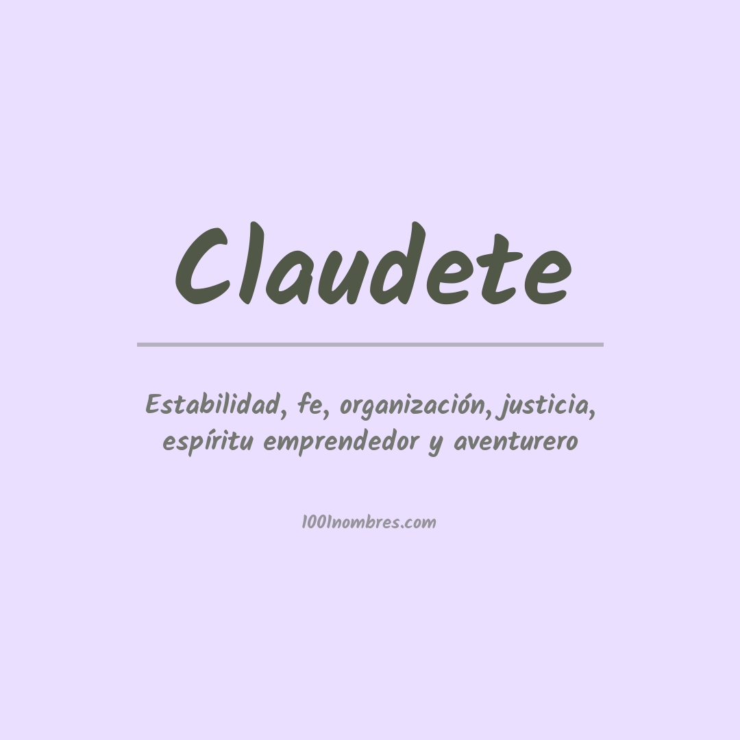 Significado del nombre Claudete