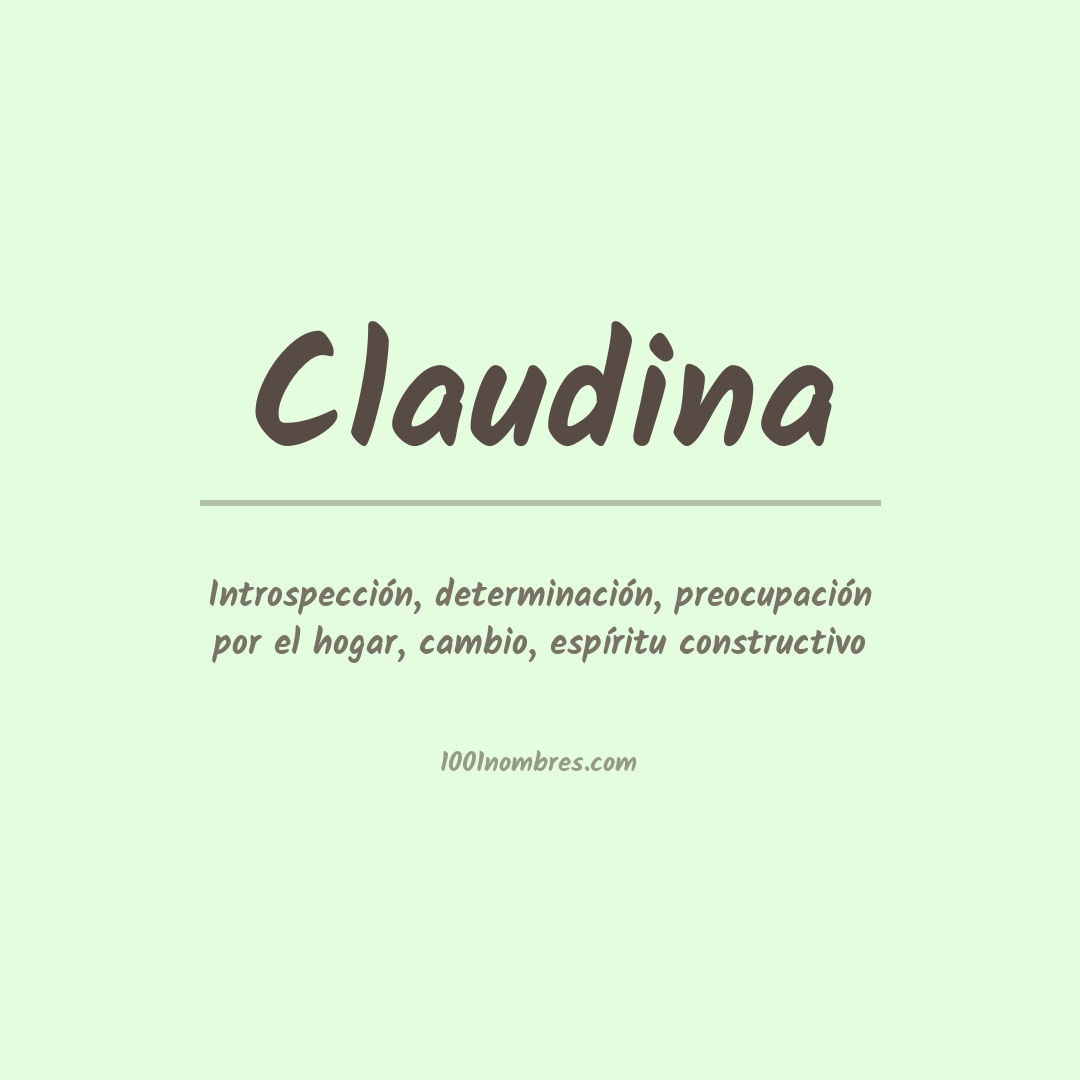 Significado del nombre Claudina