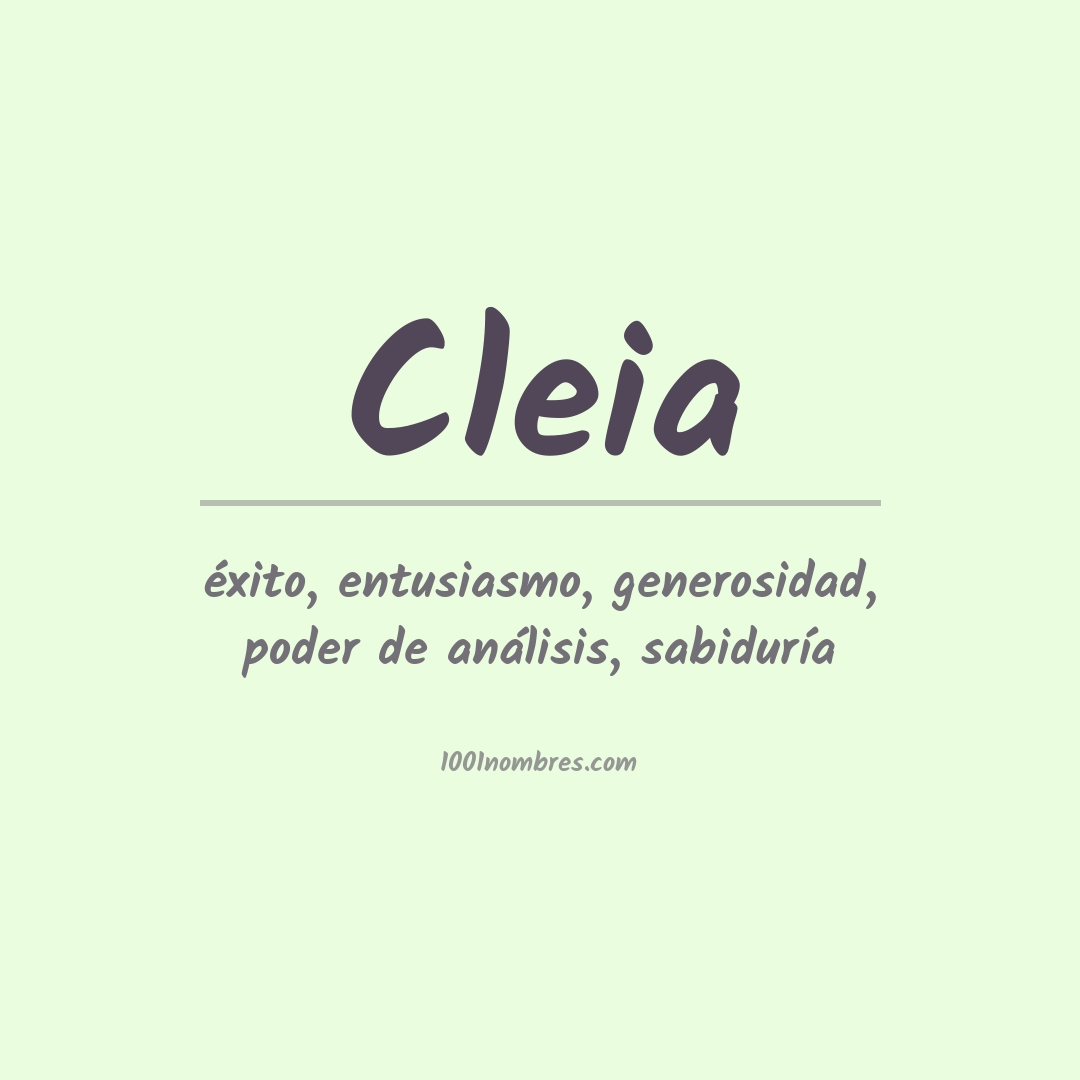 Significado del nombre Cleia