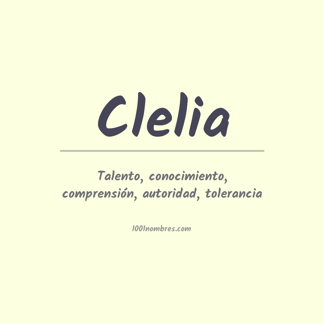 Significado del nombre Clelia