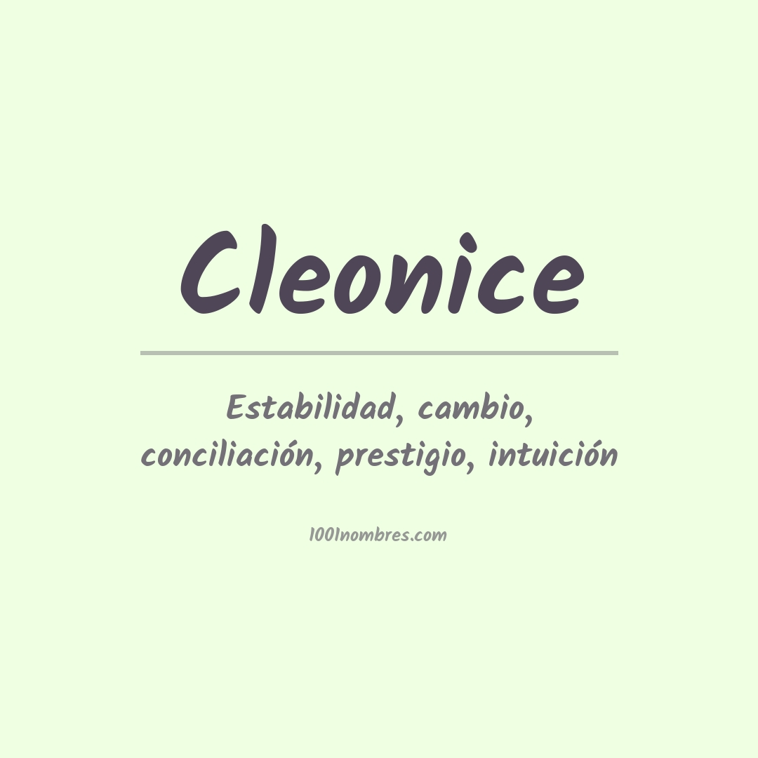 Significado del nombre Cleonice