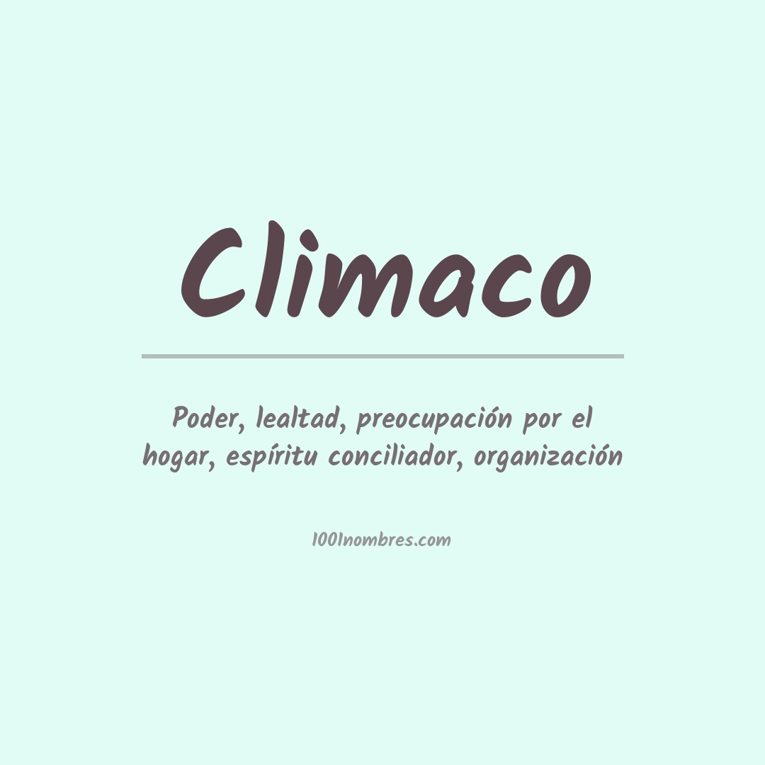 Significado del nombre Climaco