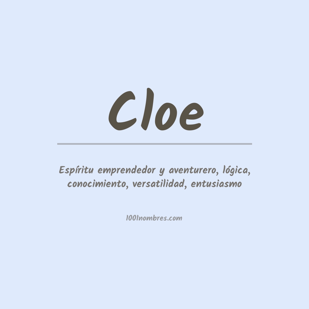 Significado del nombre Cloe