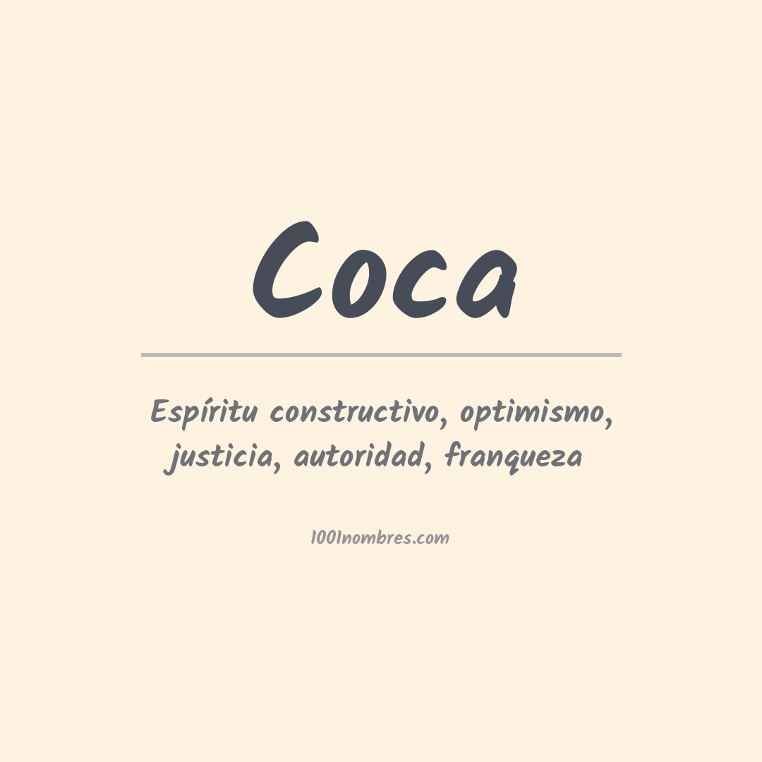 Significado del nombre Coca