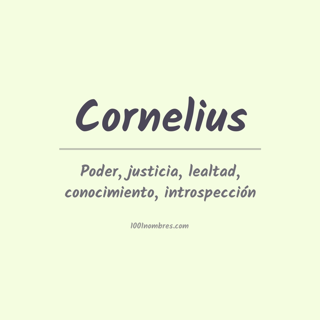 Significado del nombre Cornelius
