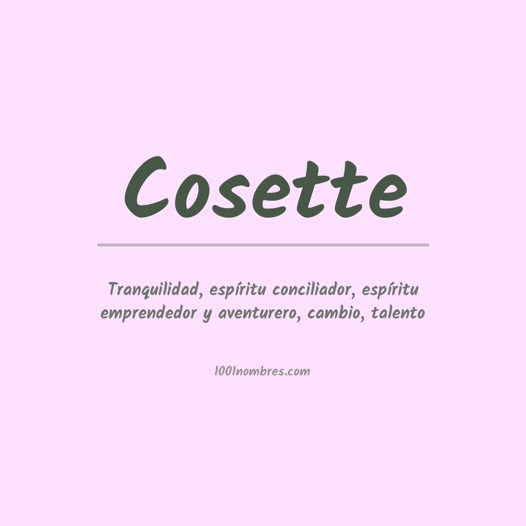 Significado del nombre Cosette