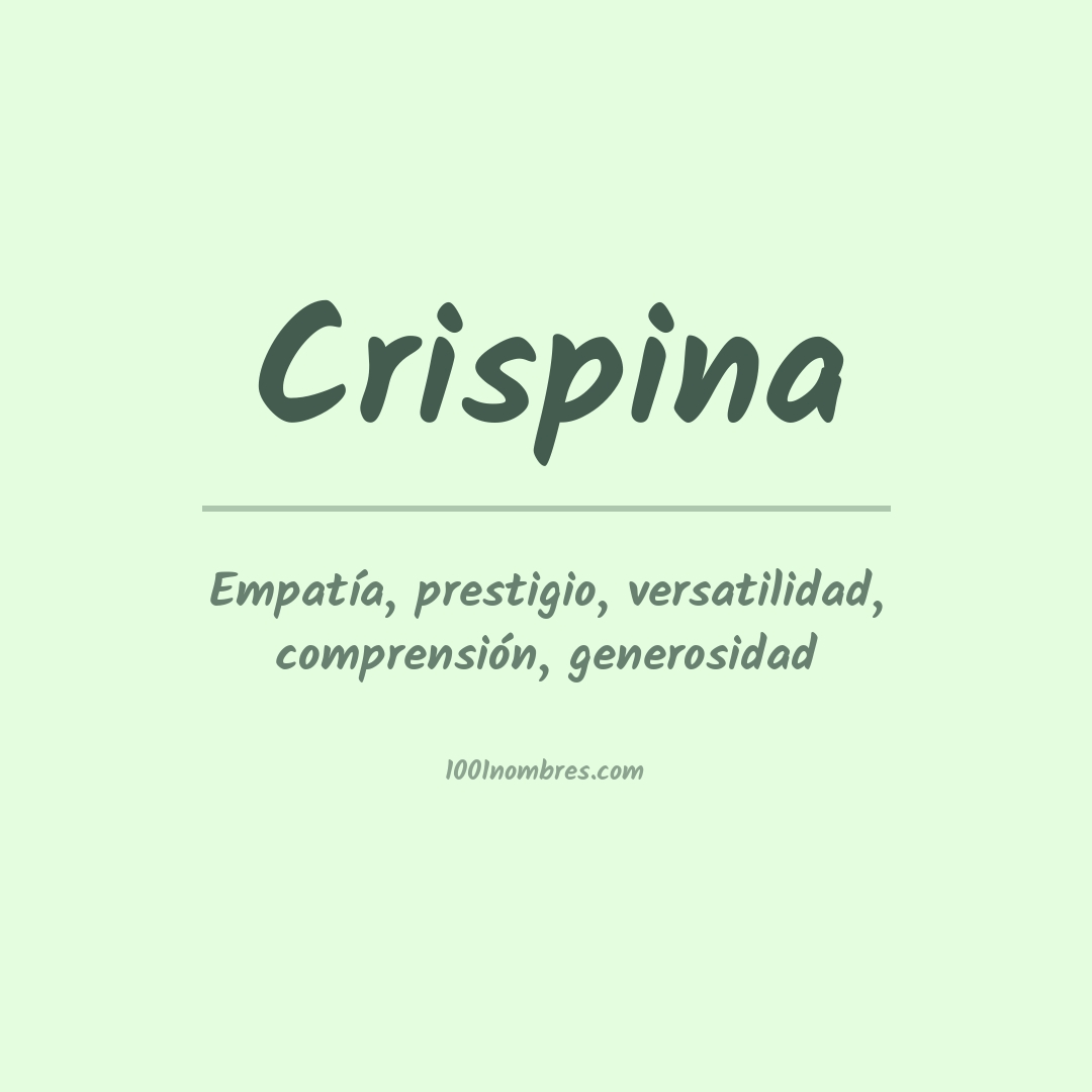 Significado del nombre Crispina Significado del nombre Crispina