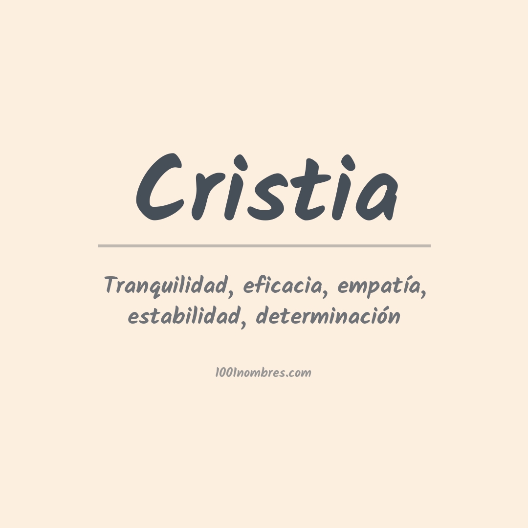 Significado del nombre Cristia Significado del nombre Cristia