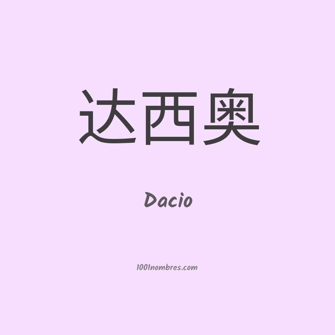 Dacio en chino Dacio en chino