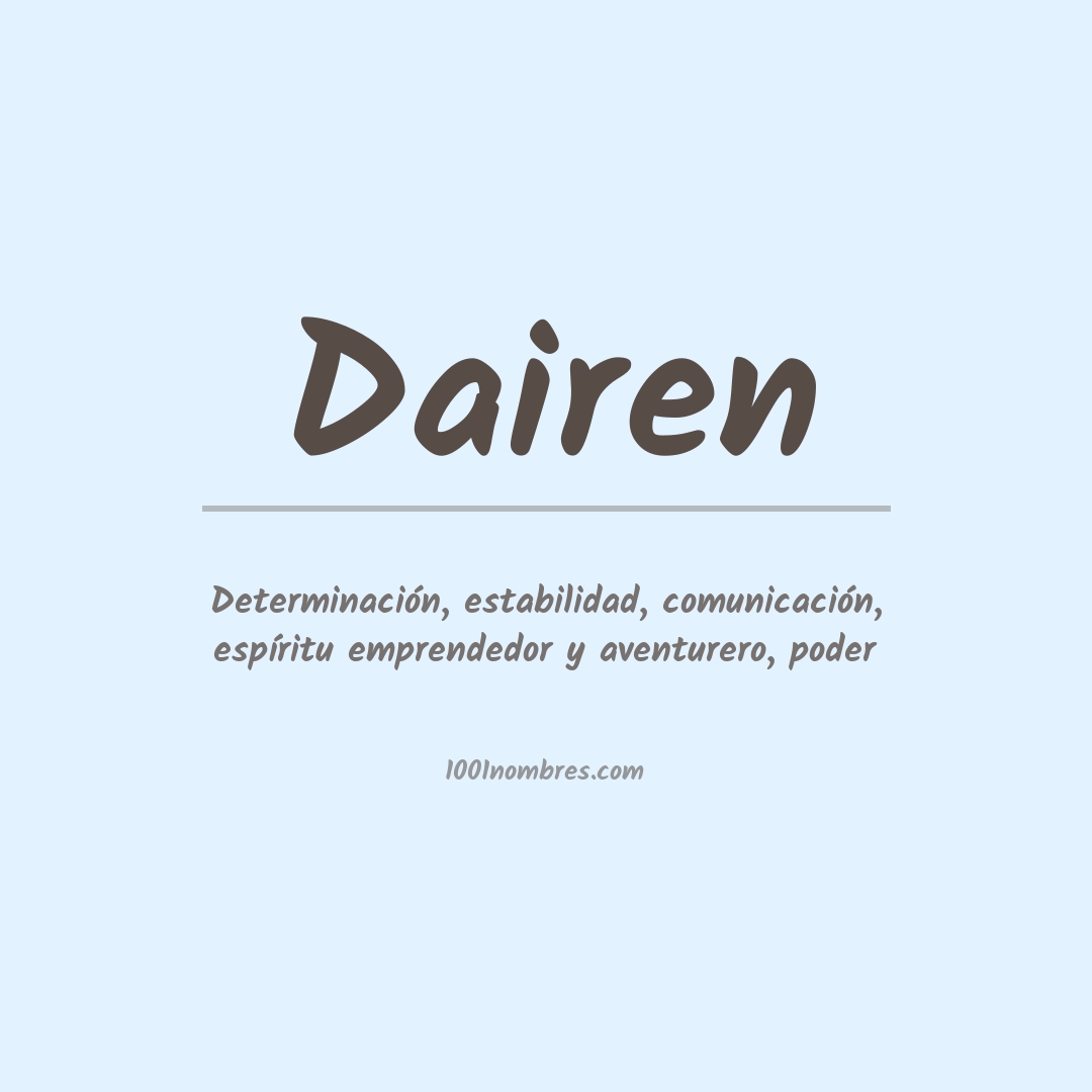 Significado del nombre Dairen