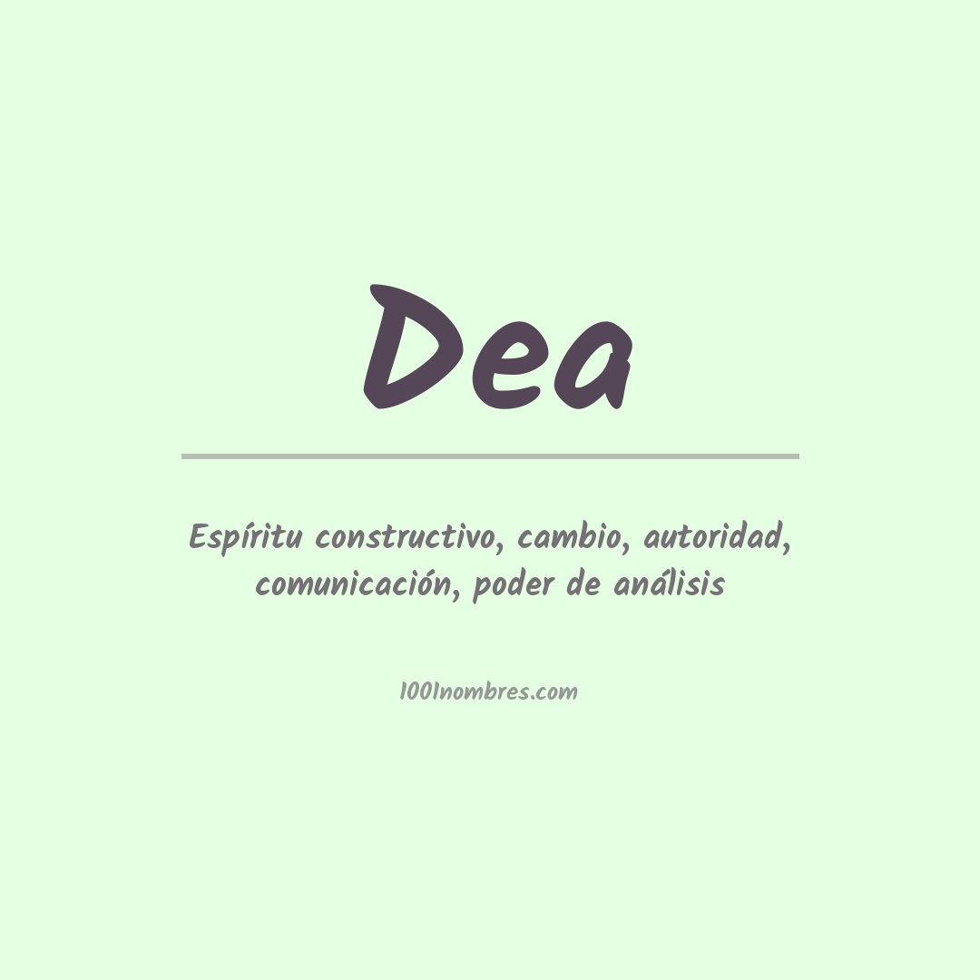 Significado del nombre Dea